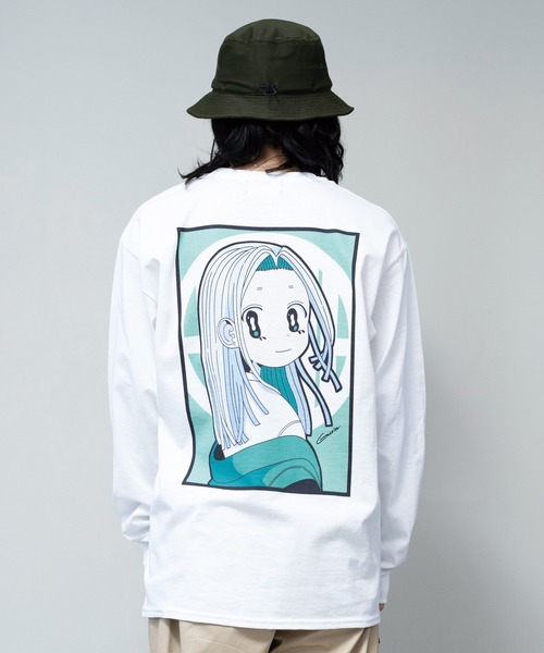 PSYCHOLOGICAL METAMORPHOSIS(サイコロジカルメタモーフォーセス)の「PLMP×Gurin. LS TEE 02(Tシャツ/カットソー・メンズ・ホワイト/ブラック/オレンジ・XXL/M/XL/L)」の2枚目の写真