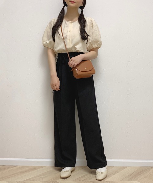 ウエストリボンワイドパンツ（その他パンツ）｜Cham.（チャム