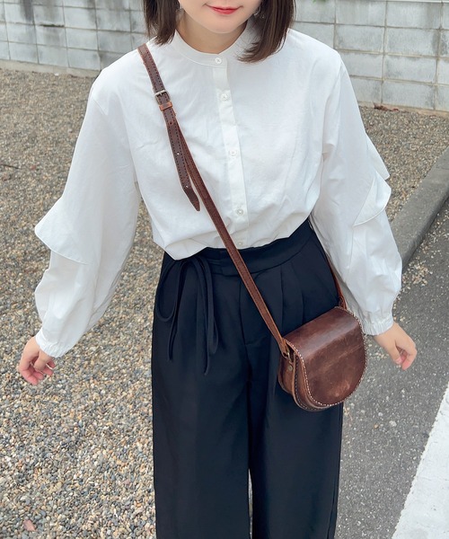 Cham.（チャム）の「ウエストリボンワイドパンツ（その他パンツ・レディース・ブラック/ベージュ/ブラウン・F）」の11枚目の写真