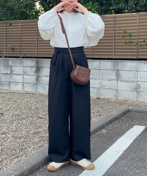 Cham.（チャム）の「ウエストリボンワイドパンツ（その他パンツ・レディース・ブラック/ベージュ/ブラウン・F）」の18枚目の写真