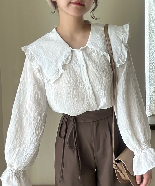 Cham.（チャム）の「ウエストリボンワイドパンツ（その他パンツ・レディース・ブラック/ベージュ/ブラウン・F）」の6枚目の写真