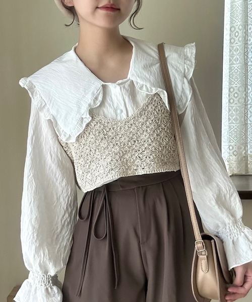 Cham.（チャム）の「ウエストリボンワイドパンツ（その他パンツ・レディース・ブラック/ベージュ/ブラウン・F）」の16枚目の写真