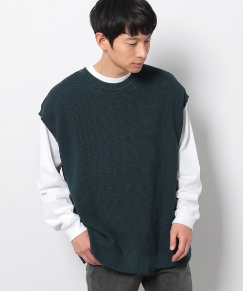 LAKOLE(ラコレ)の「ミニワッフルニットベスト / 265994(ベスト・メンズ・ベージュ/グリーン/ライトグレー・LARGE/MEDIUM)」の3枚目の写真
