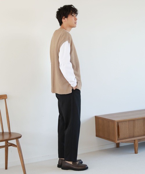 LAKOLE(ラコレ)の「ミニワッフルニットベスト / 265994(ベスト・メンズ・ベージュ/グリーン/ライトグレー・LARGE/MEDIUM)」の8枚目の写真