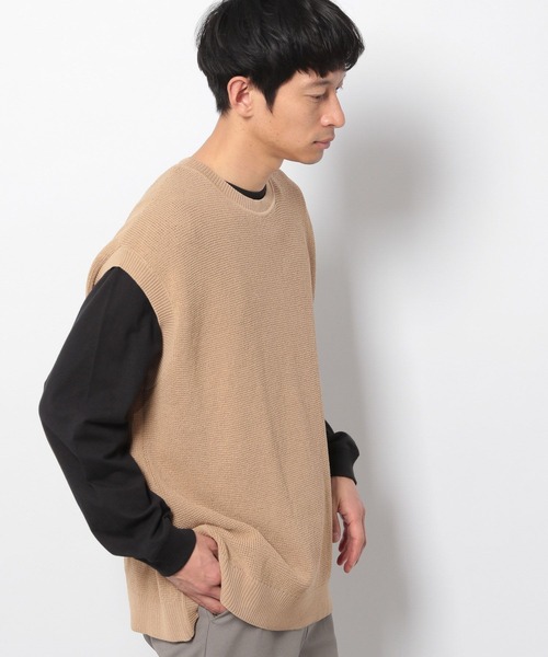 LAKOLE(ラコレ)の「ミニワッフルニットベスト / 265994(ベスト・メンズ・ベージュ/グリーン/ライトグレー・LARGE/MEDIUM)」の6枚目の写真