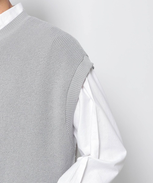 LAKOLE(ラコレ)の「ミニワッフルニットベスト / 265994(ベスト・メンズ・ベージュ/グリーン/ライトグレー・LARGE/MEDIUM)」の16枚目の写真