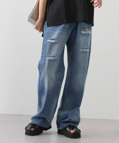 COLONY 2139（コロニートゥーワンスリーナイン）の「クラッシュデニム（デニムパンツ・レディース・ブラック/ブルー・FREE）」の7枚目の写真