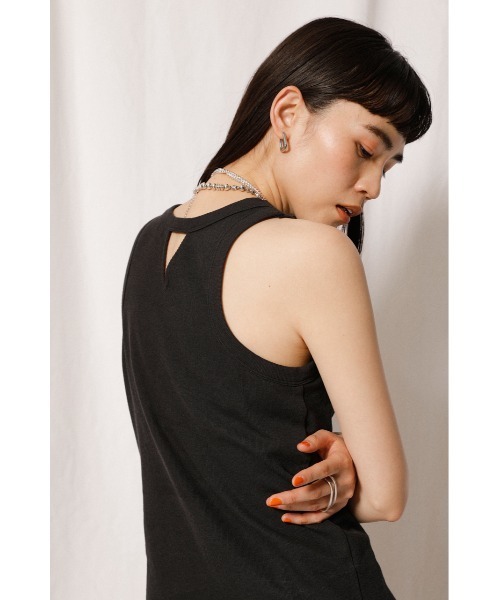 crie conforto（クリーコンフォルト）の「カップ付きアメスリタンク（タンクトップ・レディース・ホワイト/ブラック/カーキ・MEDIUM/LARGE/SMALL）」の4枚目の写真