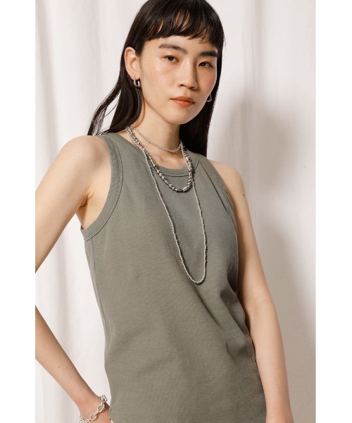 crie conforto（クリーコンフォルト）の「カップ付きアメスリタンク（タンクトップ・レディース・ホワイト/ブラック/カーキ・MEDIUM/LARGE/SMALL）」の5枚目の写真