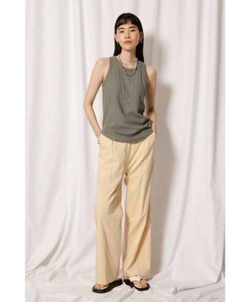 crie conforto（クリーコンフォルト）の「カップ付きアメスリタンク（タンクトップ・レディース・ホワイト/ブラック/カーキ・MEDIUM/LARGE/SMALL）」の9枚目の写真