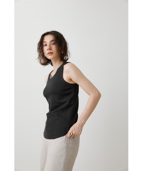 crie conforto（クリーコンフォルト）の「カップ付きアメスリタンク（タンクトップ・レディース・ホワイト/ブラック/カーキ・MEDIUM/LARGE/SMALL）」の11枚目の写真