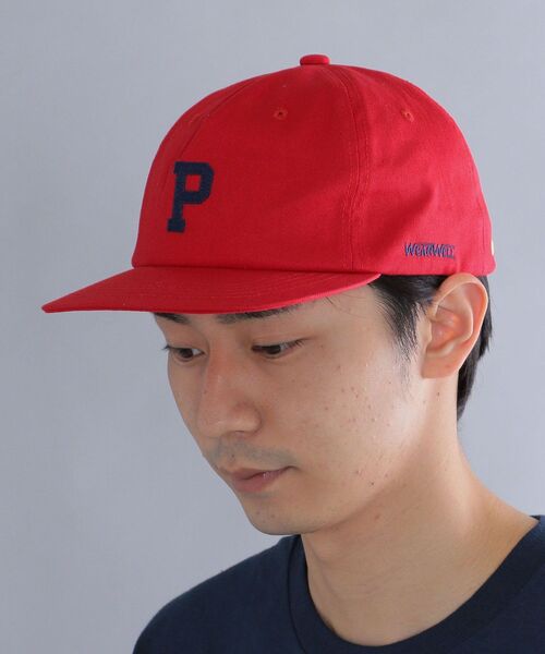 SHIPS（シップス）の「*【SHIPS別注】WEARWELL: ワンポイント ロゴ 5パネル ベースボール キャップ（キャップ・メンズ・ネイビー/レッド/グリーン・ONE SIZE）」の6枚目の写真
