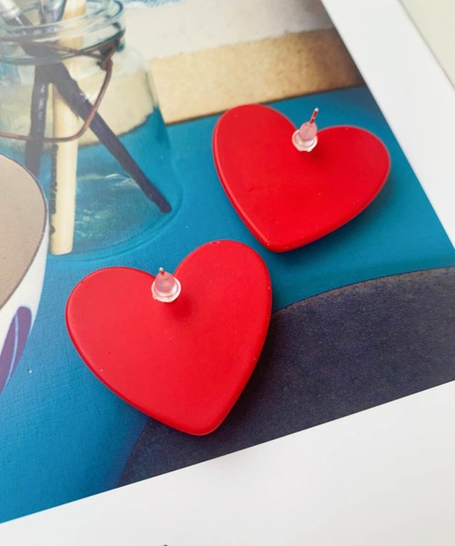 lala Born（ララボーン）の「ビッグハートピアス（ピアス（両耳用）・レディース・ピンク/イエロー/オレンジ/ブルー/グリーン/レッド・FREE）」の9枚目の写真