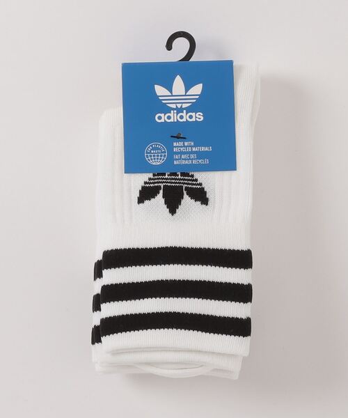 adidas(アディダス)の「【adidas/アディダス】ワンポイント オリジナルスロゴ刺繍 リブラインソックス/ 3Pセット/ アディダスオリジナルス(ソックス/靴下・メンズ・ホワイト/ブラック/マルチ・S/M)」の1枚目の写真