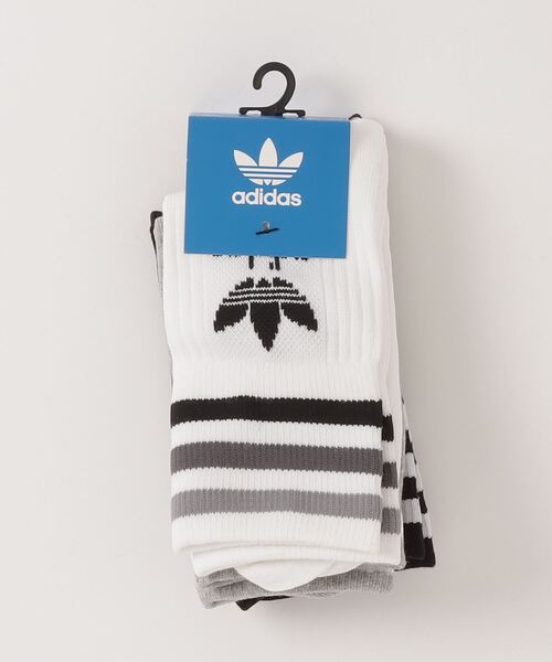 adidas(アディダス)の「【adidas/アディダス】ワンポイント オリジナルスロゴ刺繍 リブラインソックス/ 3Pセット/ アディダスオリジナルス(ソックス/靴下・メンズ・ホワイト/ブラック/マルチ・S/M)」の3枚目の写真