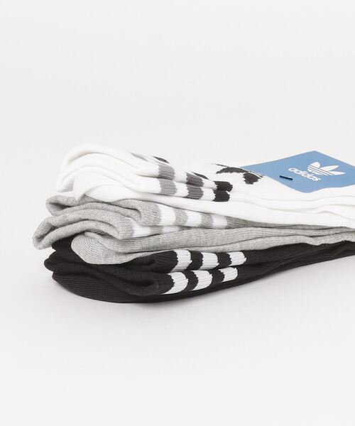 adidas(アディダス)の「【adidas/アディダス】ワンポイント オリジナルスロゴ刺繍 リブラインソックス/ 3Pセット/ アディダスオリジナルス(ソックス/靴下・メンズ・ホワイト/ブラック/マルチ・S/M)」の6枚目の写真