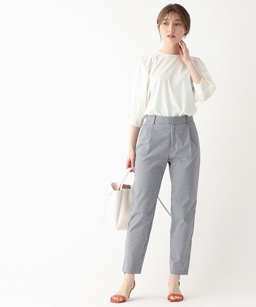 index(インデックス)の「◆透け防止テーパードパンツ【WEB限定サイズ】(その他パンツ・レディース・ブラック系1/ホワイト系/ネイビー/ライトグレー・40/42/38/36)」の18枚目の写真