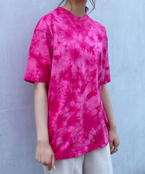 TRUSS（トラス）の「TRUSS/CROSS&STITCH / タイダイＴシャツ / TDT-148（Tシャツ/カットソー・メンズ・オレンジ/ネイビー/ピンク/ブラック・LARGE/X-LARGE/XX-LARGE/MEDIUM）」の3枚目の写真