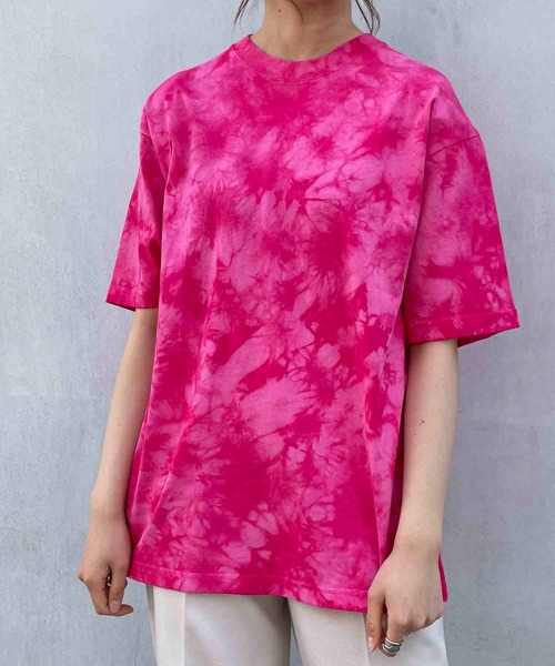 TRUSS（トラス）の「TRUSS/CROSS&STITCH / タイダイＴシャツ / TDT-148（Tシャツ/カットソー・メンズ・オレンジ/ネイビー/ピンク/ブラック・LARGE/X-LARGE/XX-LARGE/MEDIUM）」の8枚目の写真