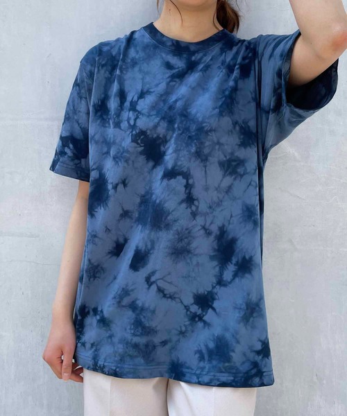 TRUSS（トラス）の「TRUSS/CROSS&STITCH / タイダイＴシャツ / TDT-148（Tシャツ/カットソー・メンズ・オレンジ/ネイビー/ピンク/ブラック・LARGE/X-LARGE/XX-LARGE/MEDIUM）」の7枚目の写真