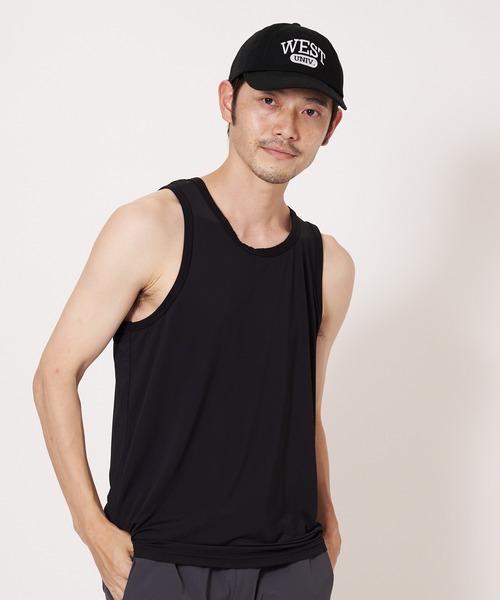 OUTDOOR PRODUCTS(アウトドアプロダクツ)の「超接触冷感 ジャガードメッシュタンクトップ(タンクトップ・メンズ・ホワイト/ネイビー/ブラック/ライトグレー・MEDIUM/SMALL/X-LARGE/LARGE)」の13枚目の写真