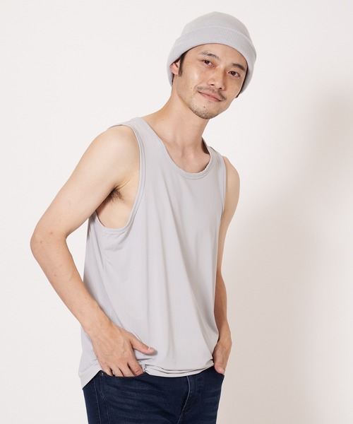OUTDOOR PRODUCTS(アウトドアプロダクツ)の「超接触冷感 ジャガードメッシュタンクトップ(タンクトップ・メンズ・ホワイト/ネイビー/ブラック/ライトグレー・MEDIUM/SMALL/X-LARGE/LARGE)」の19枚目の写真