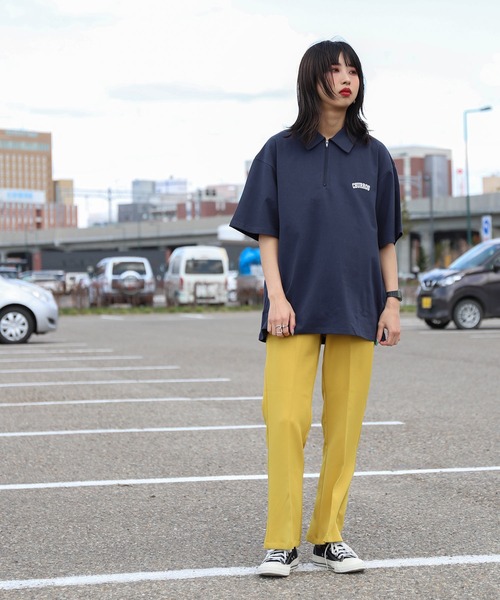 ZIP FIVE(ジップファイブ)の「【ZIP FIVE】ハーフジップ オーバーサイズ ワンポイント 半袖Tシャツ/ポロシャツ(ポロシャツ・メンズ・オートミール/ブラック/ネイビー/杢グレー/アイボリー系/ネイビー系/グレー系/アイボリー系1/ブラック系1/ネイビー系1/グレー系1/ブラック系・MEDIUM/LARGE/X-LARGE)」の21枚目の写真