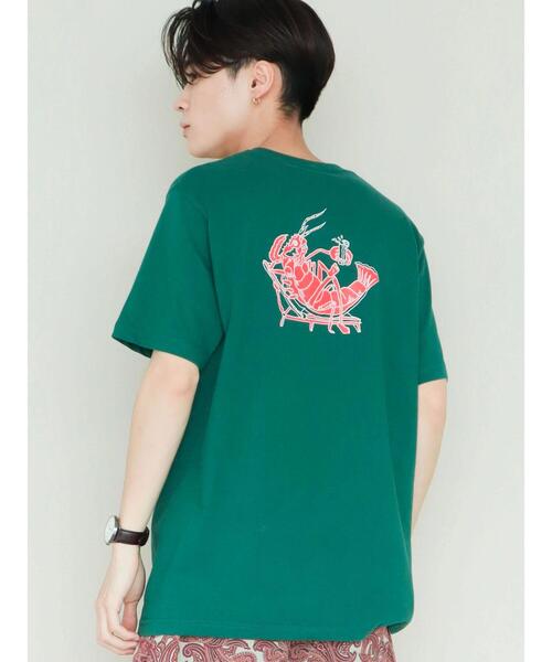 CRAFT STANDARD BOUTIQUE(クラフトスタンダードブティック)の「【別注】LA LIGHT MEAL「BROADSTREET」 *(Tシャツ/カットソー・メンズ・グリーン/ホワイト・LL/M/L)」の5枚目の写真