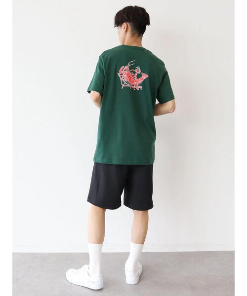 CRAFT STANDARD BOUTIQUE(クラフトスタンダードブティック)の「【別注】LA LIGHT MEAL「BROADSTREET」 *(Tシャツ/カットソー・メンズ・グリーン/ホワイト・LL/M/L)」の7枚目の写真
