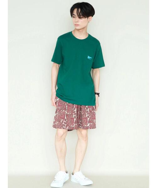 CRAFT STANDARD BOUTIQUE(クラフトスタンダードブティック)の「【別注】LA LIGHT MEAL「BROADSTREET」 *(Tシャツ/カットソー・メンズ・グリーン/ホワイト・LL/M/L)」の8枚目の写真