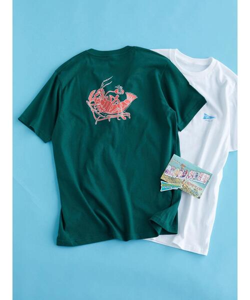 CRAFT STANDARD BOUTIQUE(クラフトスタンダードブティック)の「【別注】LA LIGHT MEAL「BROADSTREET」 *(Tシャツ/カットソー・メンズ・グリーン/ホワイト・LL/M/L)」の9枚目の写真