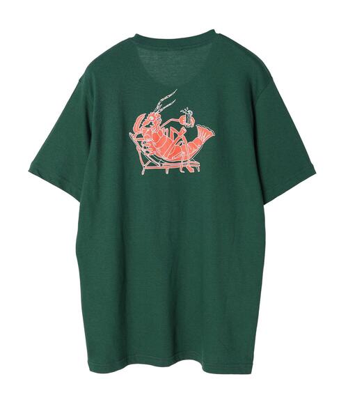CRAFT STANDARD BOUTIQUE(クラフトスタンダードブティック)の「【別注】LA LIGHT MEAL「BROADSTREET」 *(Tシャツ/カットソー・メンズ・グリーン/ホワイト・LL/M/L)」の12枚目の写真