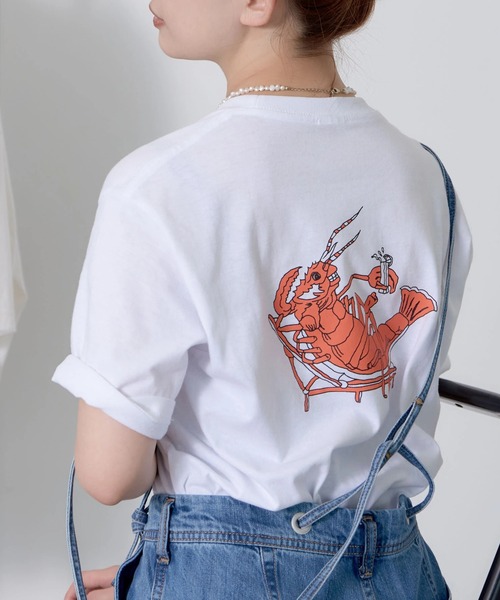 CRAFT STANDARD BOUTIQUE(クラフトスタンダードブティック)の「【別注】LA LIGHT MEAL「BROADSTREET」 *(Tシャツ/カットソー・メンズ・グリーン/ホワイト・LL/M/L)」の1枚目の写真