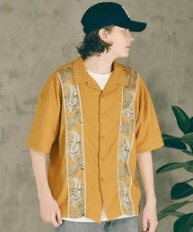 WONDER WONDER | 柄ライン オープンカラーシャツ(シャツ/ブラウス)