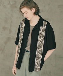 WONDER WONDER | 柄ライン オープンカラーシャツ(シャツ/ブラウス)