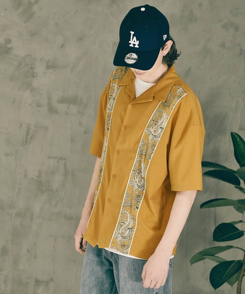 WONDER WONDER（ワンダーワンダー）の「柄ライン オープンカラーシャツ（シャツ/ブラウス・メンズ・ブラック/イエロー/ブルー・S/M/L）」の11枚目の写真