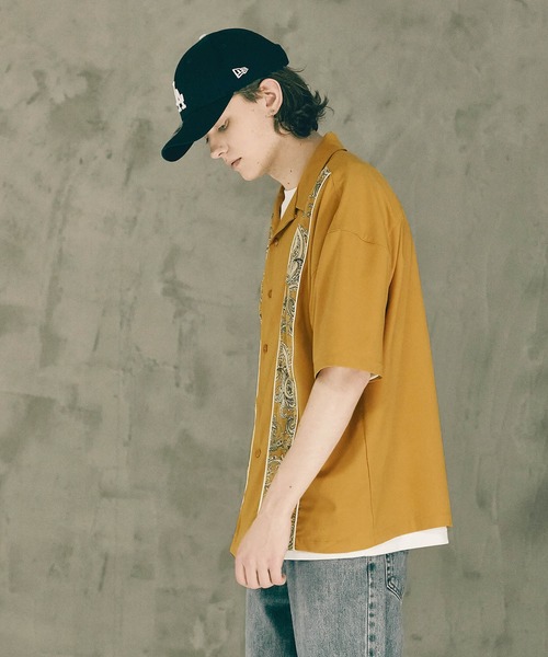 WONDER WONDER（ワンダーワンダー）の「柄ライン オープンカラーシャツ（シャツ/ブラウス・メンズ・ブラック/イエロー/ブルー・S/M/L）」の12枚目の写真