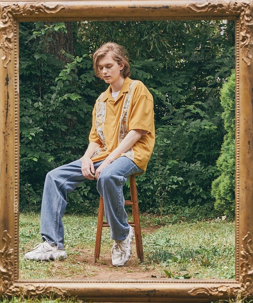 WONDER WONDER（ワンダーワンダー）の「柄ライン オープンカラーシャツ（シャツ/ブラウス・メンズ・ブラック/イエロー/ブルー・S/M/L）」の18枚目の写真