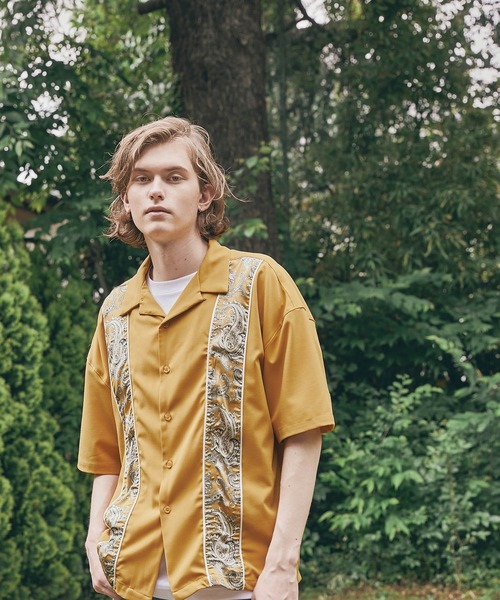 WONDER WONDER（ワンダーワンダー）の「柄ライン オープンカラーシャツ（シャツ/ブラウス・メンズ・ブラック/イエロー/ブルー・S/M/L）」の22枚目の写真