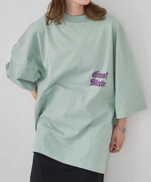 WHIMSIC（ウィムジック）の「【WHIMSIC】イーストステートビッグTEE（Tシャツ/カットソー・レディース・イエロー/グリーン/ピンク・FREE）」の4枚目の写真