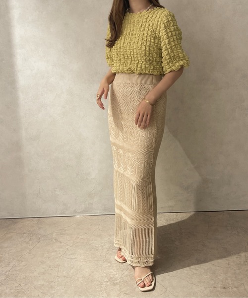 apres jour clair（アプレジュールクレア）の「【apres jour clair】ポコポコトップス【ZOZOTOWN限定アイテム】（Tシャツ/カットソー・レディース・ダークブラウン/アイボリー/グリーン・フリー/X-LARGE）」の21枚目の写真