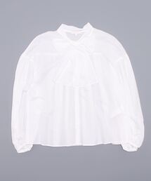 To b. by agnes b.（トゥービーバイアニエスベー）の「WM72 CHEMISE ビッグスリーブリボンブラウス（シャツ/ブラウス）」