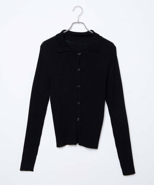 WEGO（ウィゴー）の「WEGO/襟付きワイドリブカーディガン（カーディガン/ボレロ・レディース・ブラック/ライム・FREE）」の17枚目の写真
