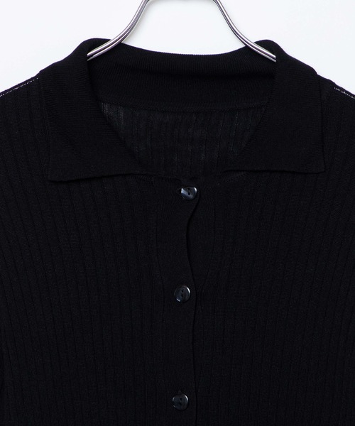 WEGO（ウィゴー）の「WEGO/襟付きワイドリブカーディガン（カーディガン/ボレロ・レディース・ブラック/ライム・FREE）」の14枚目の写真