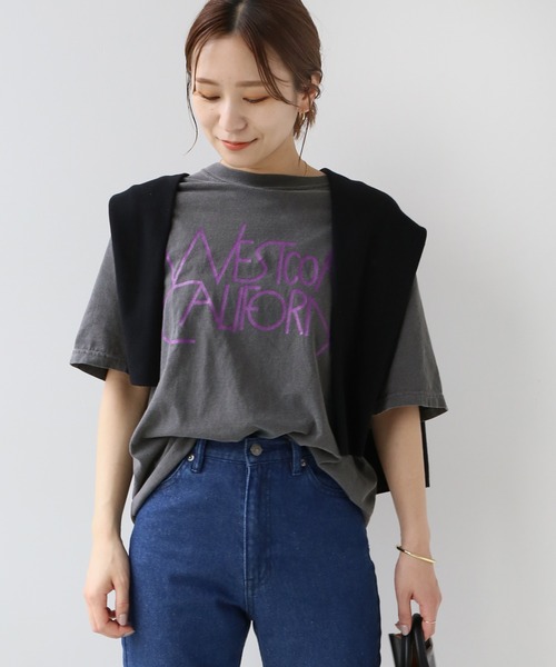 THE DAY ON THE BEACH(ザデイオンザビーチ)の「【THE DAY ON THE BEACH】CUT OFF T-SH:Tシャツ(Tシャツ/カットソー・レディース・ブラック/ブラック系その他/ナチュラル/グリーン系その他/ブラック系その他2・FREE)」の7枚目の写真