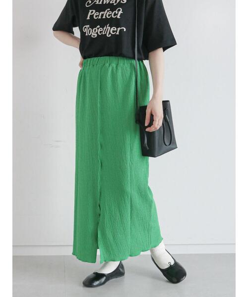 ehka sopo（エヘカソポ）の「しぼしぼカットペンシルスカート（スカート・レディース・グリーン/ブラウン/ブラック・ﾌﾘ-）」の4枚目の写真