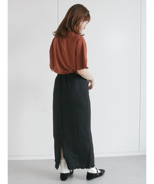 ehka sopo（エヘカソポ）の「しぼしぼカットペンシルスカート（スカート・レディース・グリーン/ブラウン/ブラック・ﾌﾘ-）」の5枚目の写真