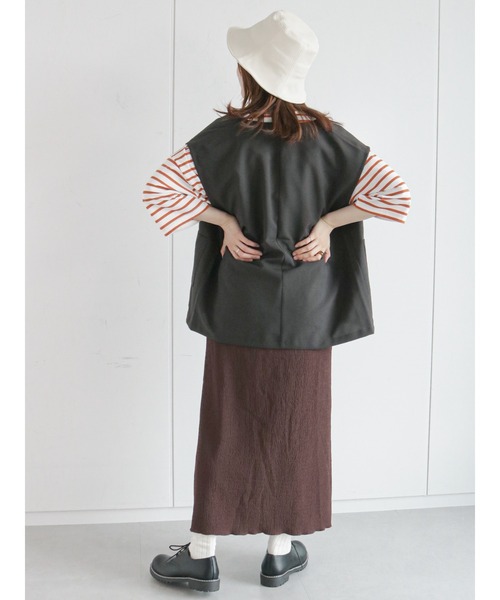 ehka sopo（エヘカソポ）の「しぼしぼカットペンシルスカート（スカート・レディース・グリーン/ブラウン/ブラック・ﾌﾘ-）」の16枚目の写真