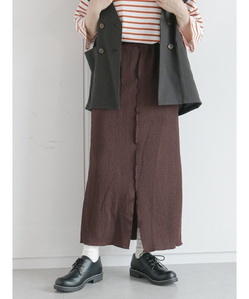 ehka sopo（エヘカソポ）の「しぼしぼカットペンシルスカート（スカート・レディース・グリーン/ブラウン/ブラック・ﾌﾘ-）」の17枚目の写真