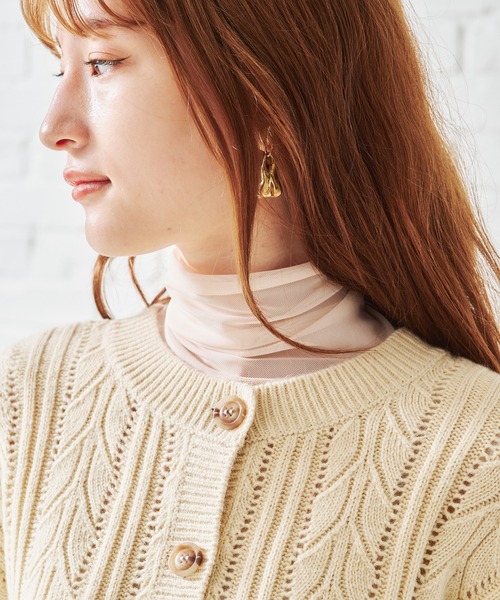 acro（アクロ）の「ケーブル柄カーディガン/AC1457（ニット/セーター・レディース・ブラック/ブラウン/アイボリー/グリーン/グレー/オレンジ・ﾌﾘ-）」の8枚目の写真